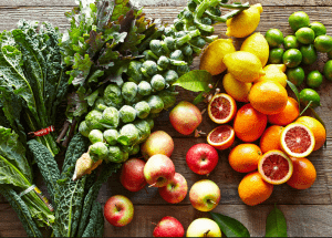 a group of fruits and vegetables on a wood surface Healthy Weight Loss Diets Warminster