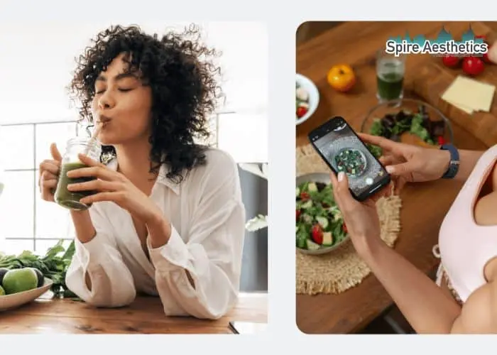 Image of woman looking into her diet and fat freezing Warminster to improve her health